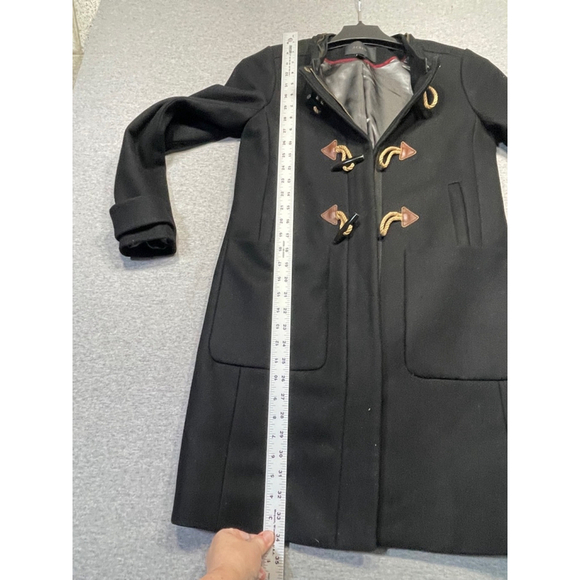 Women's J.Crew Black Wool Coat Size 2 - Picture 4 of 6
